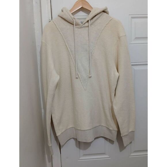 J wanderson mens large beige hoodie pullover sweatshirt cream - Picture 1 of 9